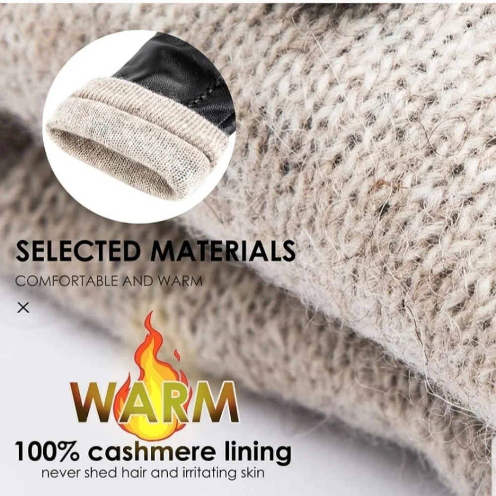 New in original pack Dsane Women Black Sheepskin Leather Cashmere Lining Gloves